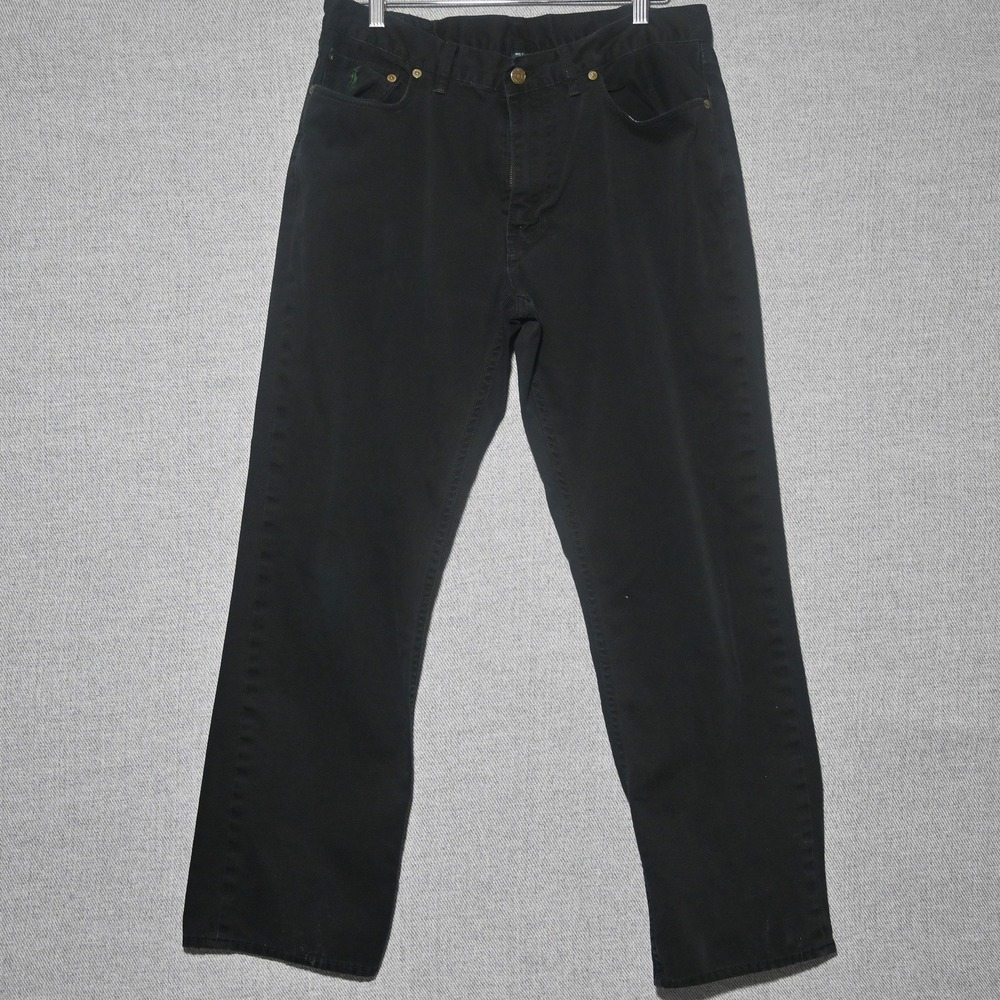 Polo Ralph Lauren Pants Mens Dungaree Straight Leg 35/30 Black